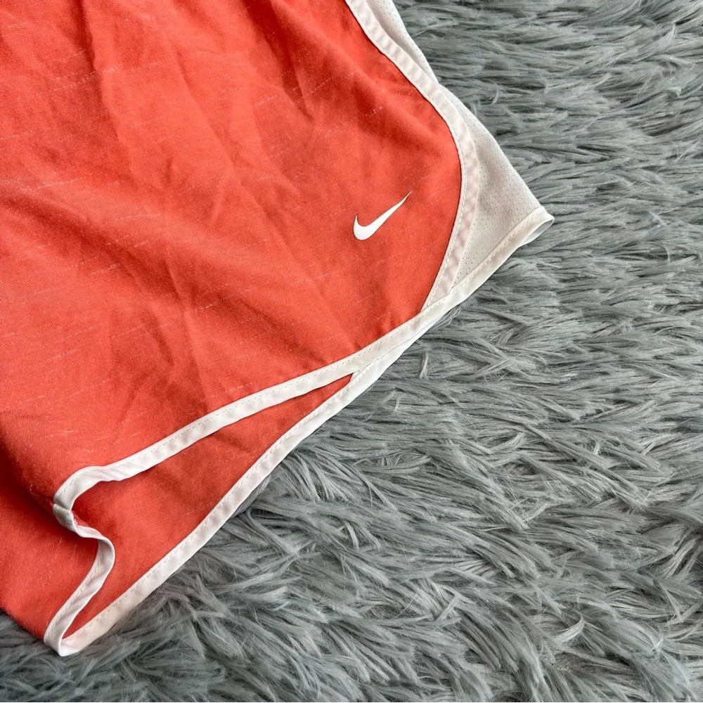 Nike Shorts Dri Fit Girls Large Peach White Drawstring Waist Logo Lined